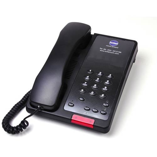38AS B | Black Single Line Hotel Phone w/ Speakerphone | Bittel | 38AS-B, 38AS B, Hospitality Phone, Hotel Phone, Guest Room Phone