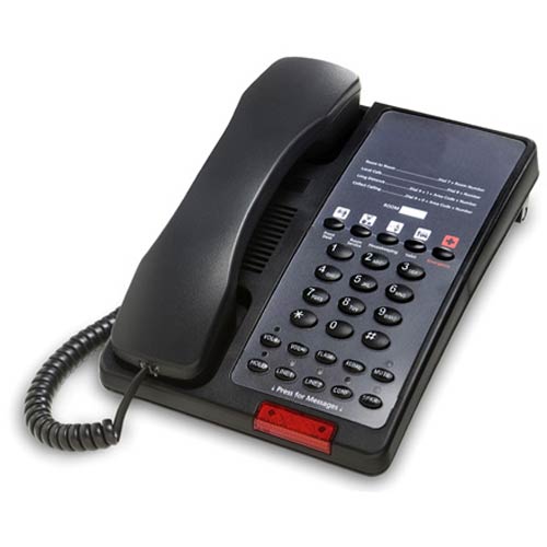 38B2S 5B | Black Two Line Hotel Telephone w/ 5 Guest Service Buttons and Speakerphone | Bittel | 38B2S B, Guest Room Phone, Hospitality Phone, Hotel Phone