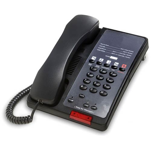38A 5B | Black Single Line Hotel Phone w/ 5 Guest Service Buttons | Bittel | 38A-5B, 38A 5B, Guest Room Phone, Hospitality phone, Hotel Phone
