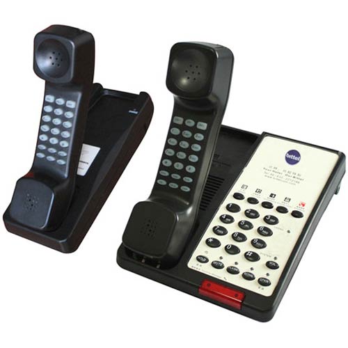 38DCTS 2 5B | Black 2-Line 1.9 GHz Dect Cordless Phone w/ 5 Guest Service Buttons and Speakerphone | Bittel | 38DCTS-2-5B, 38DCTS 2 5B, 38DECT-2-5S, Hospitality Phone, Guest Room Phone, Hotel Phone