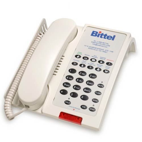 48A 10C | Cream Single Line Hospitality Phone w/ 10 Guest Service Buttons | Bittel | 48A 10C, 48 Series Telephones, Hospitality Phone, Guest Room Phone, Hotel Phone, 48 Series