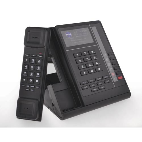 UNODSS 2 5B | Black Cordless 1.9GHz DECT 2-Line Hospitality Phone w/ 5 Guest Service Buttons and Speakerphone | Bittel | UNODSS- 2-5B, UNO Series Phones, Hospitality Phone, Guest Room Phone, Hotel Phone, DECT Hotel Phone, DECT Hospitality Phone