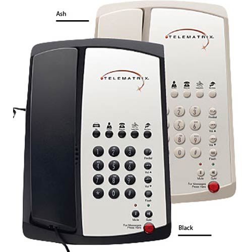 3100MWD5 A | Single-Line Hospitality Speakerphone with 5 Guest Service Buttons - Ash | Telematrix | 31149, Hospitality Phone, Guest Room Phone, Hotel Phone, 3100 Series, Marquis Series