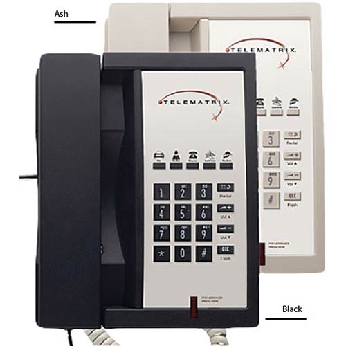 Telematrix 3300MW5 A Single-Line Hospitality Phone with 5 Guest Service Buttons - Ash