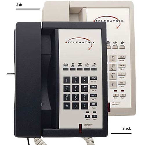 3300MWD5 A | Single-Line Hospitality Speakerphone with 5 Guest Service Buttons - Ash | Telematrix | 33149, Hospitality Phone, Guest Room Phone, Hotel Phone, 3300 Series, Marquis Series, Hotel Speaker Phone