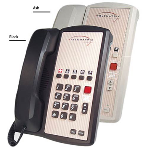 2800MWD5 A | Single-Line Hospitality Speakerphone with 5 Guest Service Buttons - Ash | Telematrix | 76149, 2800 Series, Legacy Phones, Marquis Series, Hospitality Phone, Guest Room Phone, Hotel Speakerphone