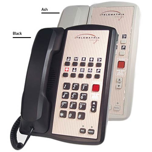 2800MWD A | Single-Line Hospitality Speakerphone with 10 Guest Service Buttons - Ash | Telematrix | 76339, 2800 Series, Marquis Series, Legacy Phones, Hotel Speakerphone, Guest Room Phone, Hospitality Phone