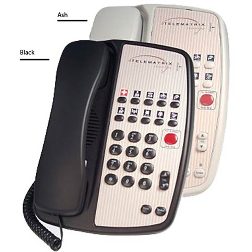 3000MWD A | Single-Line Hospitality Speakerphone with 10 Guest Service Buttons- Ash | Telematrix | 36339, 3000 Series, Marquis Series, Legacy Phones, Hotel Speakerphone, Guest Room Phone, Hospitality Phone