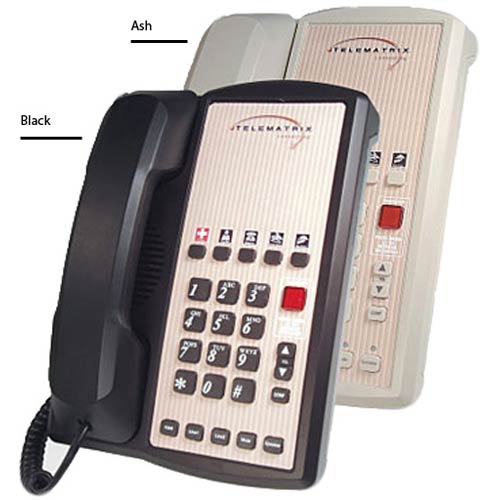 2802MWD5 A | 2-Line Hospitality Speakerphone with 5 Guest Service Buttons - Ash | Telematrix | 78149, 2800 Series, Legacy Phones, Marquis Series, Guest Room Phone, Hospitality Phone, Hotel Speakerphone, Conference Phone