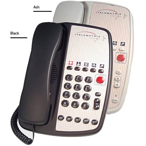 3002MWD5 A | 2-Line Hospitality Speakerphone with 5 Guest Service Buttons - Ash | Telematrix | 38149, 3000 Series, Legacy Phones, Marquis Series, Hospitality Phone, Guest Room Phone, Hotel Speakerphone, Conference Phone