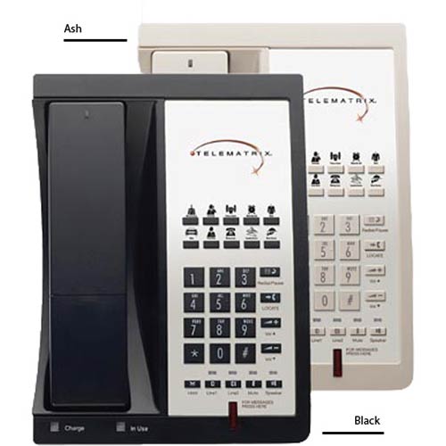 Telematrix 9602IP MWD DECT 6.0 A 2-Line DECT Hospitality Speakerphone with 10 Guest Service Keys - Ash