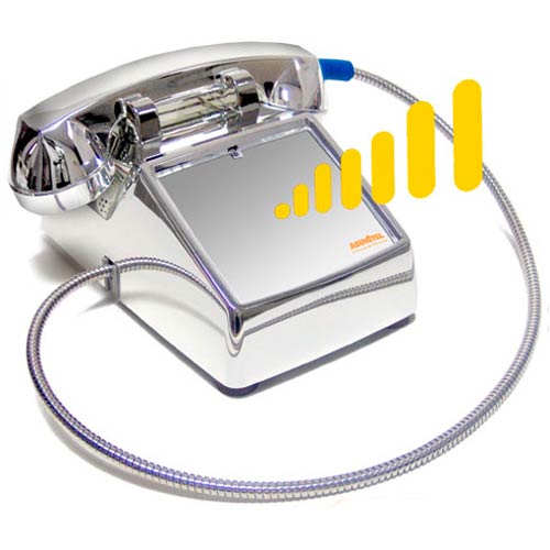 5500 CP-AD-A32 | All-Chrome Auto-Dial Desktop Telephone with Armored Cord | Asimitel | Auto-Dial Chrome Phone w/ Metal Cord (desk)
