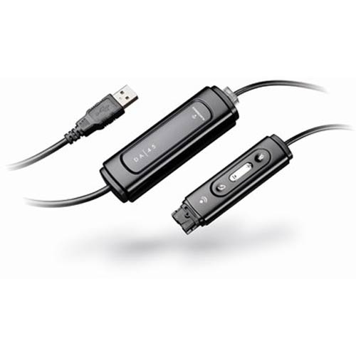 DA45 | DA45 VoIP, Echo Management, Inline Volume/Mute Control , Wideband, USB to Headset Adapter | Plantronics | DA45, USB to Headset Adapter, 77559-01, VoIP, Echo Management
