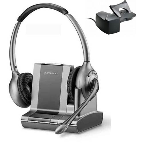 WO350 HL10 Bundle | Savi Office Over-the-head Binaural UC Wireless Office Headset w/ HL10 Lifter | Plantronics | 81802-01