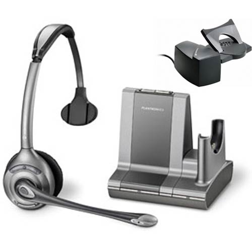 WO300 HL10 Bundle | Savi Office  Over-the-Head Monaural Wireless UC Headset System w/ HL10 Lifter | Plantronics | 81794-01