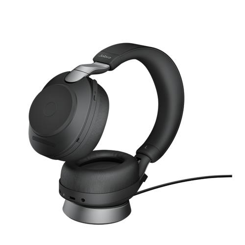 Jabra Evolve 2 85 Wireless Headset Link 380c UC Stereo Stand - Black