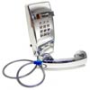 2554 CP-A32 | All-Chrome Touch-Tone Wall-Mount Telephone with Armored Cord | Asimitel | Chrome Phone w/ Metal Cord (wall)