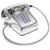 2500 CP-A32 | All-Chrome Touch-Tone Desktop Telephone with Armored Cord | Asimitel | Chrome Phone w/ Metal Cord (desk)