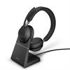 Jabra Evolve 2 65 Wireless Headset Link 380a MS Stereo Headset with Stand - Black