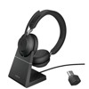 Jabra Evolve2 65 Wireless Headset Link 380c UC Stereo with Stand - Black