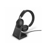 Jabra Evolve2 65 Wireless Headset Link 380a UC Stereo with Stand - Black