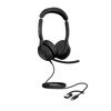 Jabra Evolve2 50 USB C/A - UC - Stereo - NA, Black, Dual Ear with Headband, Two Ear, Stereo, USB