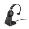 Jabra Evolve2 65 Wireless Headset Link 380a MS Mono Stand - Black