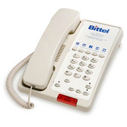 38AS 5C | Cream Single Line Hotel Phone w/ 5 Guest Service Buttons and Speakerphone | Bittel |  38AS 5C, Guest Room Phone, Hospitality Phone, Hotel Phone