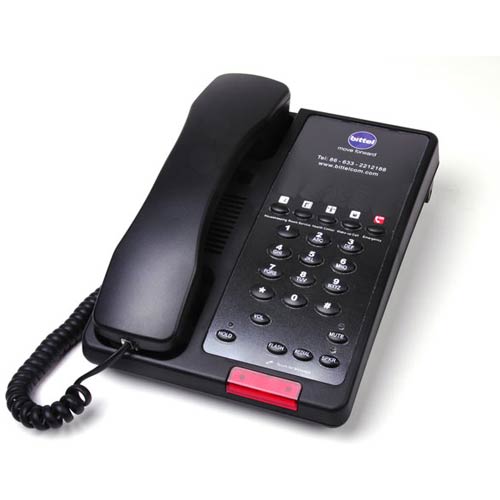38AS 5B | Black Single Line Hotel Phone w/ 5 Guest Service Buttons and Speakerphone | Bittel | 38AS 5B, Guest Room Phone, Hotel Phone, Hospitality Phone