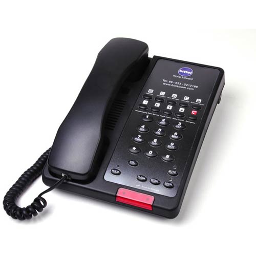38AS 10B | Black Single Line Hotel Phone w/ 10 Guest Service Buttons and Speakerphone | Bittel | 38AS 10B, Guest Room Phone, Hospitality Phone, Hotel Phone