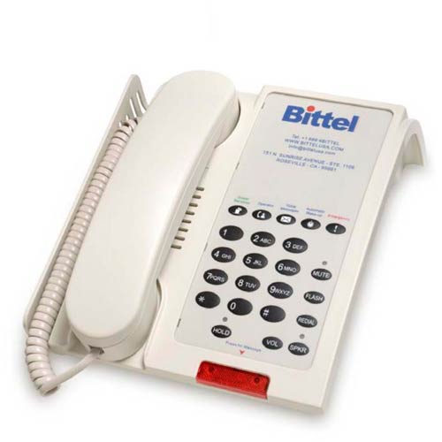 48B2S 5C | Cream 2-Line Hospitality Phone w/ 5 Guest Service Buttons Speakerphone | Bittel | 48B2S 5C, 48 Series Telephones, Hospitality Phone, Guest Room Phone, Hotel Phone, 48 Series