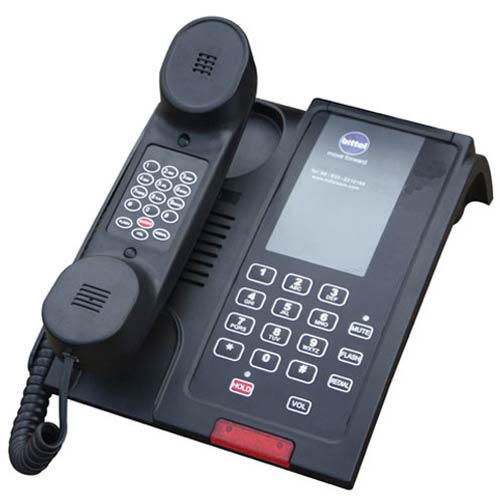 48B+ B | Black Single Line Hospitality Phone | Bittel | 48B+ B, 48 Series Telephones, Hospitality Phone, Guest Room Phone, Hotel Phone, 48 Series