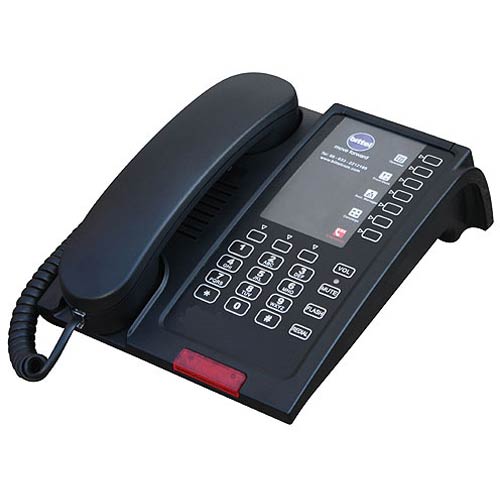 48B+ 10B | Black Single Line Hospitality Phone with 10 Guest Service Buttons | Bittel | 48B+ 10B, 48 Series Telephones, Hospitality Phone, Guest Room Phone, Hotel Phone, 48 Series