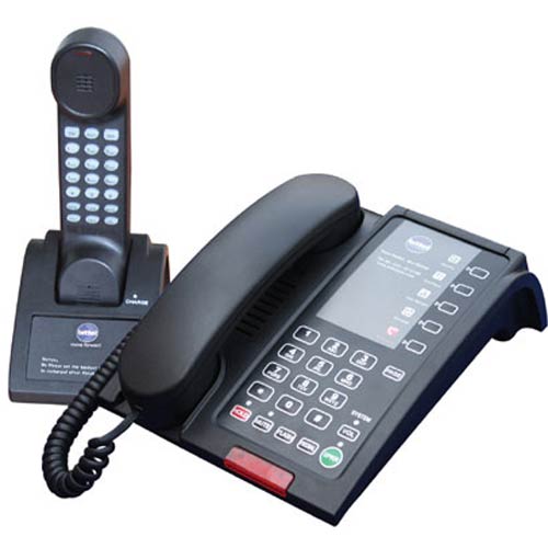 48TSD1 B | Single Line Corded Speakerphone Base w/ Cordless Handset/Charger - Black | Bittel | 48TSD1 B, 48 Series Telephones, Hospitality Phone, Guest Room Phone, Hotel Phone, 48 Series