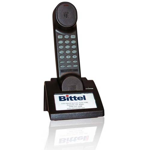 48HS1 B | Single Line Cordless Handset and Charging Dock for 48 Series Single Line Cordless Speakerphones - Black | Bittel | 48HS1 B, 48 Series Telephones, Hospitality Phone, Guest Room Phone, Hotel Phone, 48 Series