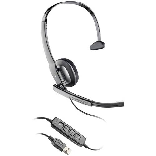 Plantronics Blackwire C210-M USB Noise Canceling Monaural Headset for Skype  for Business/Lync