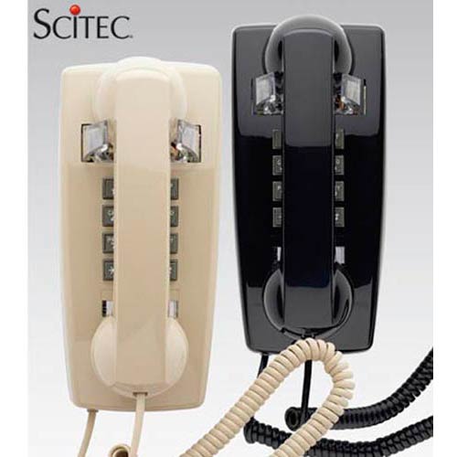 2554W B | Single-line Office Wall Phone Light - Black | Scitec | 25402, Standard Series, Office Phone, Warehouse Phone, Hospitality Phone