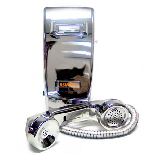 5501 CP | All-Chrome No-Dial Wall-Mount Telephone | Asimitel | No-Dial Chrome Phone (wall)