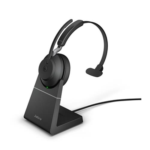 Jabra Evolve 2 65 Wireless Headset Link 380 MS Mono Stand - Black