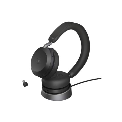 Jabra Evolve2 75 Stereo USB-C MS Teams with Stand - Black, USB-C, Black