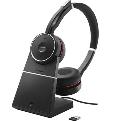 Jabra Evolve 75 SE, Wireless Bluetooth, Stereo, with Charging Stand, UC, with Link 380-A