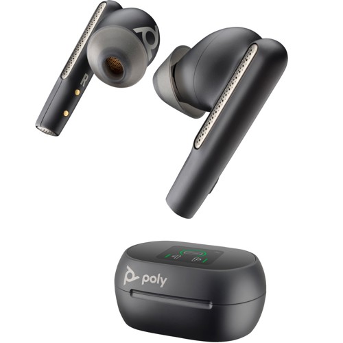 HP Poly Voyager Free 60+ with Touchscreen Charge Case, USB-C, White Sand, UC