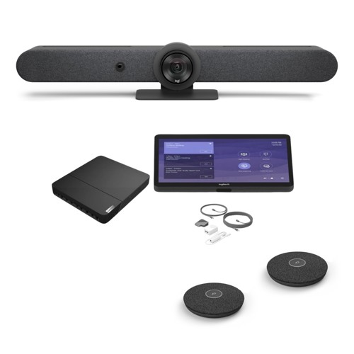 Logitech Windows Medium Room - Logitech Rally Bar with Logitech Lenovo V4 MST Tap Cat5E Base and Audio