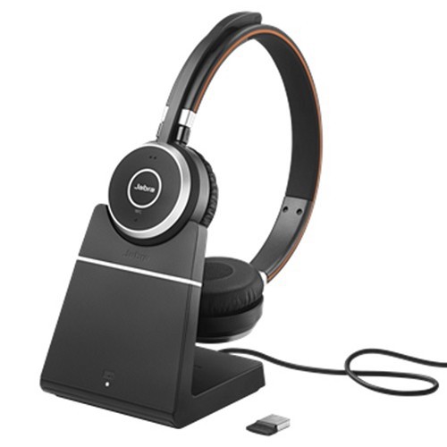 Jabra Evolve 65 SE, Wireless Bluetooth, Stereo, with Charging Stand, UC, with Link 380-A