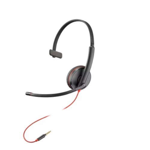 Hp Poly Blackwire 3215 Monaural USB-C Headset +3.5mm Plug +USB-C/A Adapter