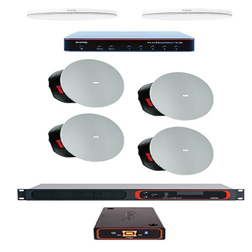 Biamp MTR Large Room Ceiling Mic Bundle w/White Microphones & QuickStart