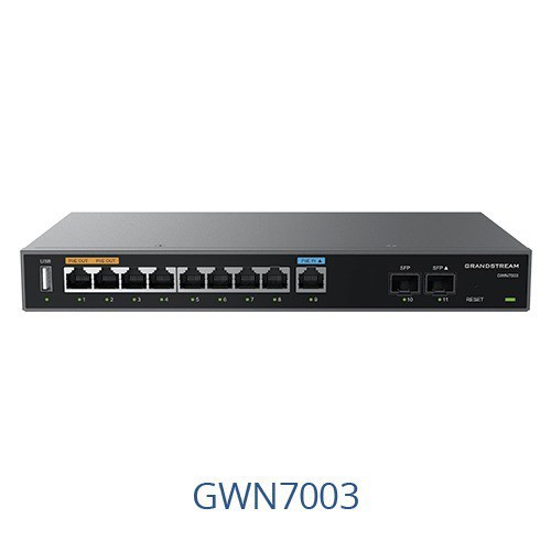 Grandstream Multi-WAN Gigabit VPN Wired Router, 9 x GigE, 2 x SFP